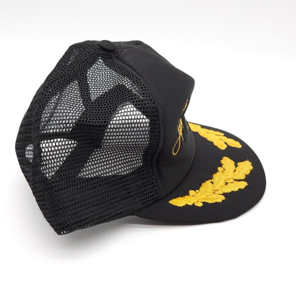 Vintage Niagara Falls Mesh Snapback Trucker Hat Black Gold Leaf Scramble Egg Cap - Picture 4 of 7